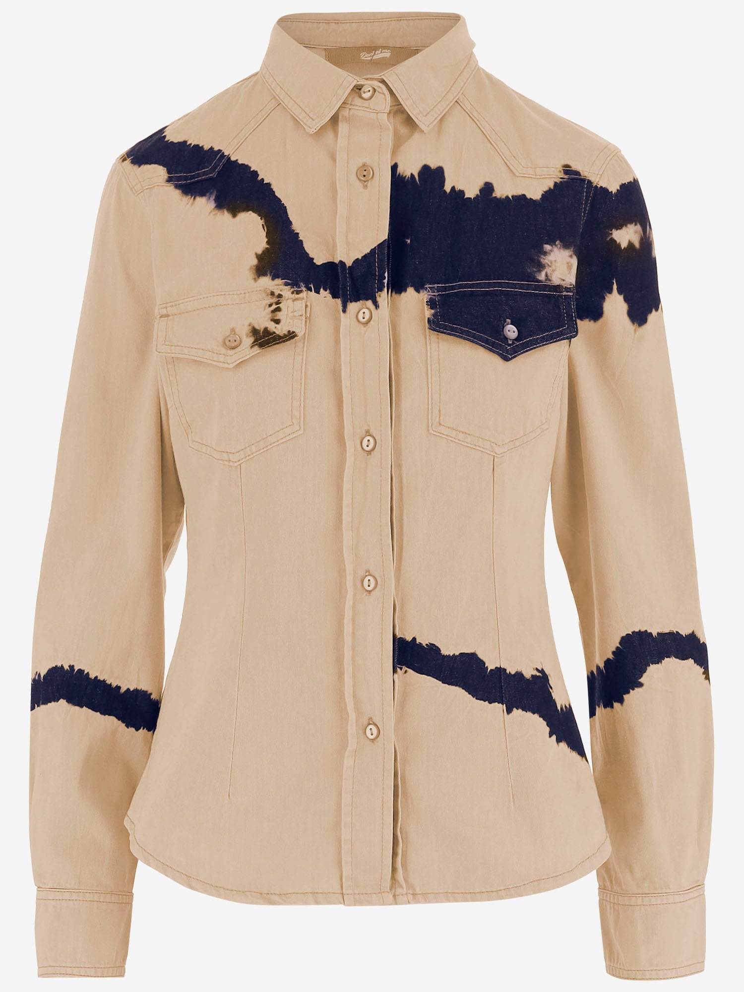 Don'T @ Me Tie-Dye Cotton Shirt — Beige by Don'T @ Me