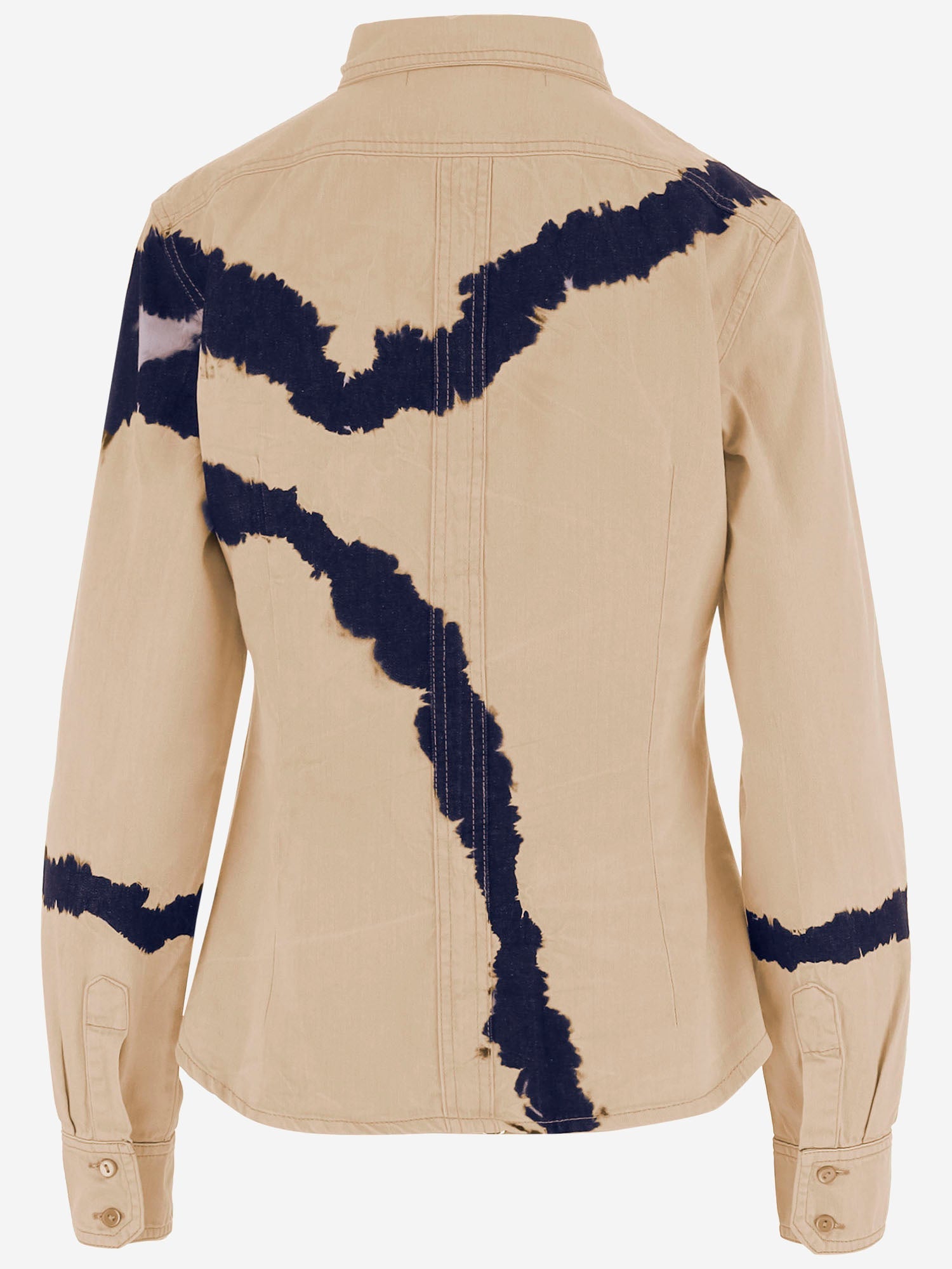 Don'T @ Me Tie-Dye Cotton Shirt — Beige, view 2
