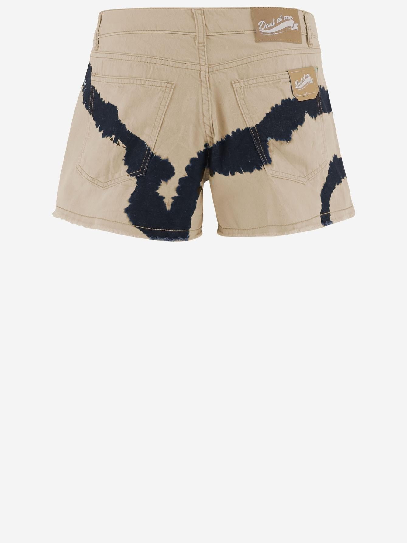 Don'T @ Me Tie-Dye Cotton Shorts — Beige, view 2