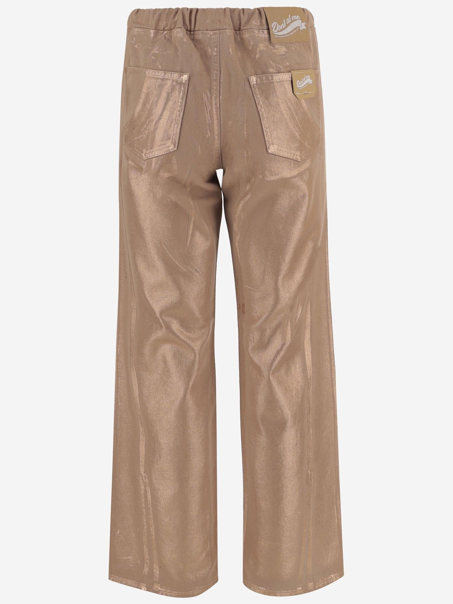 Don'T @ Me Cotton Wide-Leg Trousers — Beige, view 2