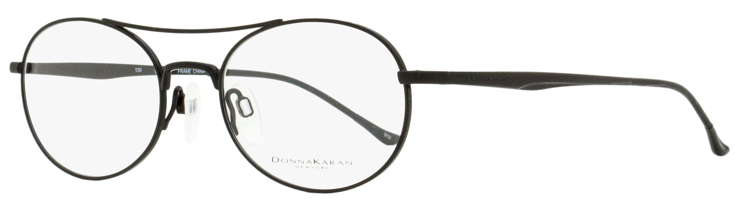 Donna Karan DO1001 Oval Metal Eyeglasses — Black, view 2