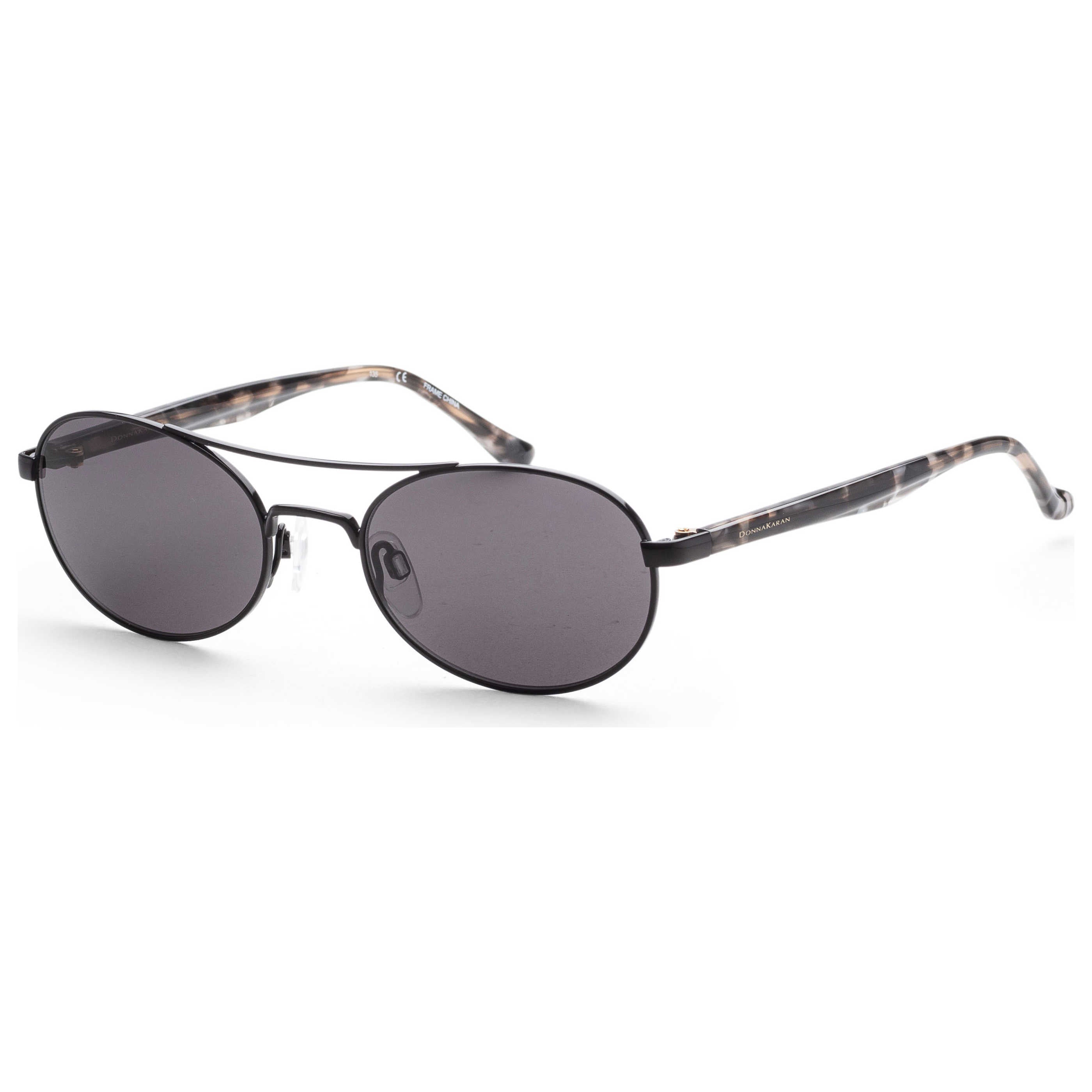 Donna Karan DO300S00151 Oval Metal Frame Sunglasses — Black by Donna Karan