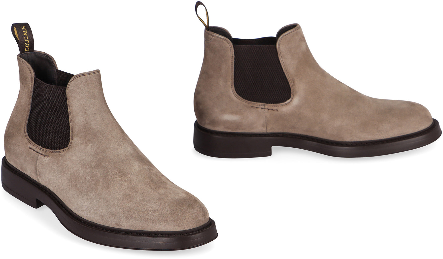 Doucal'S Suede Chelsea Boot — Beige, view 3