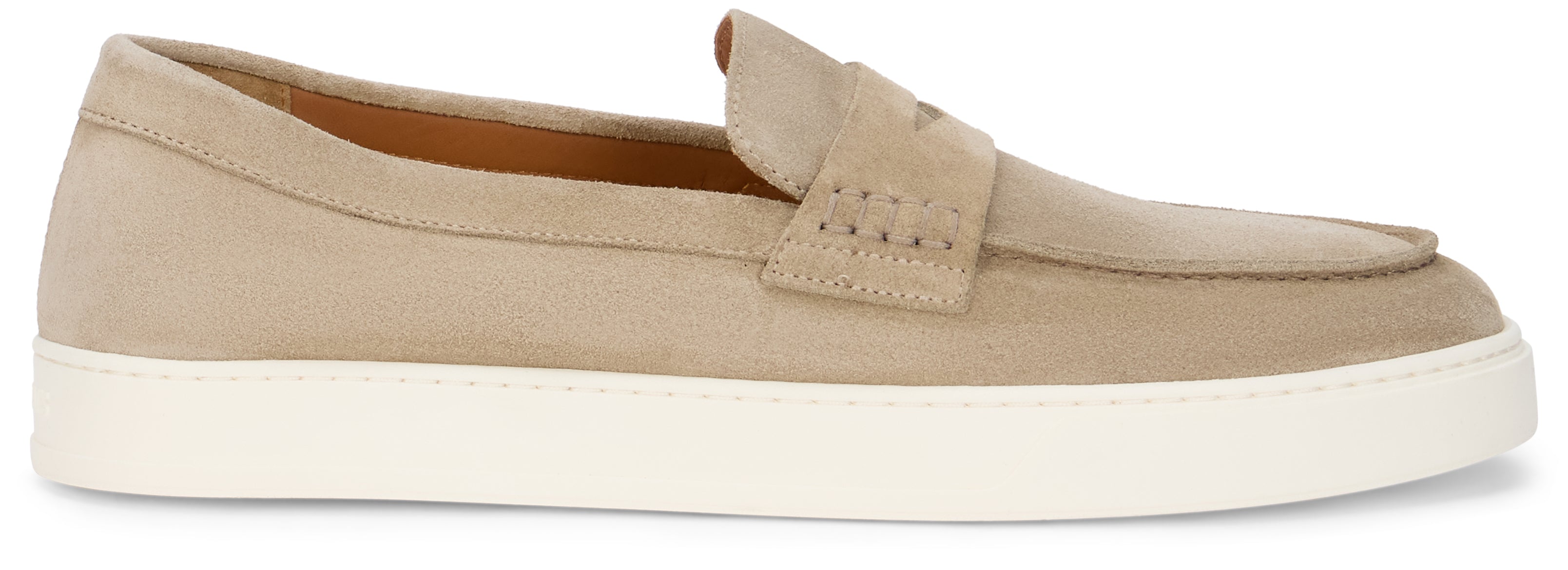 Doucal'S Suede Moccasin Loafer — Beige, view 2