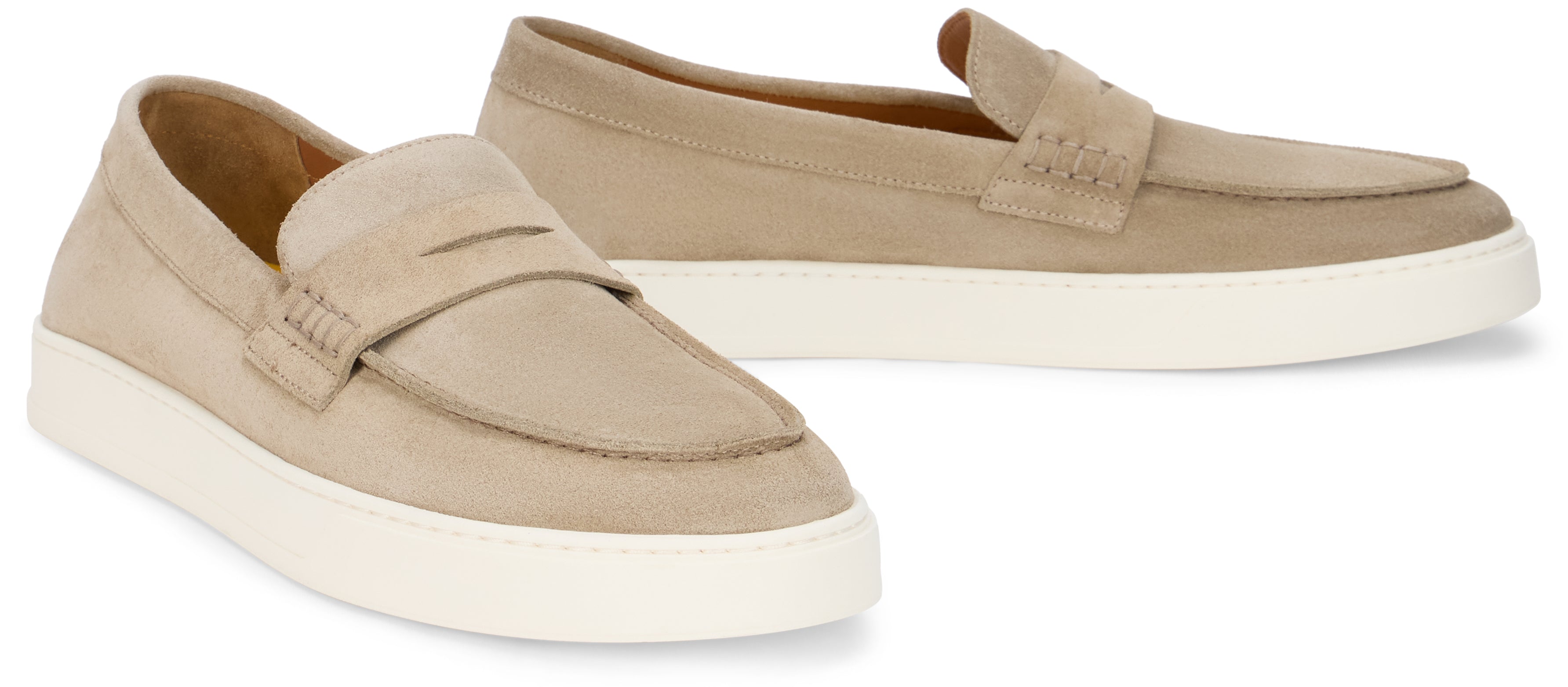 Doucal'S Suede Moccasin Loafer — Beige, view 3