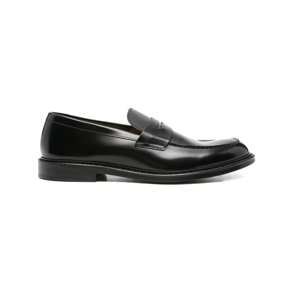 Doucal'S Horsebit Almond-Toe Calf Leather Loafer — Black by Doucal'S