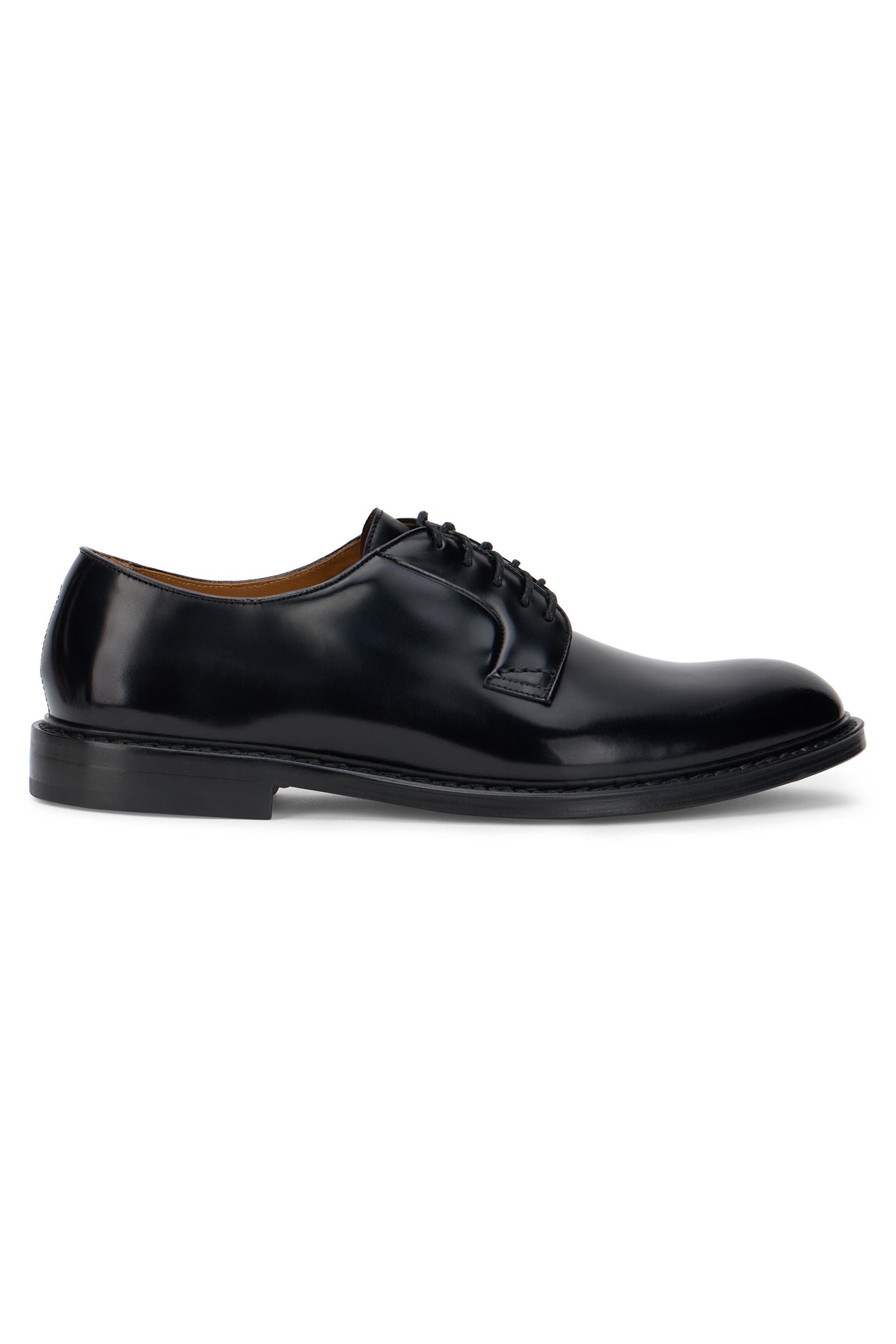 Doucal'S Polished Calfskin Oxford — Black by Doucal'S