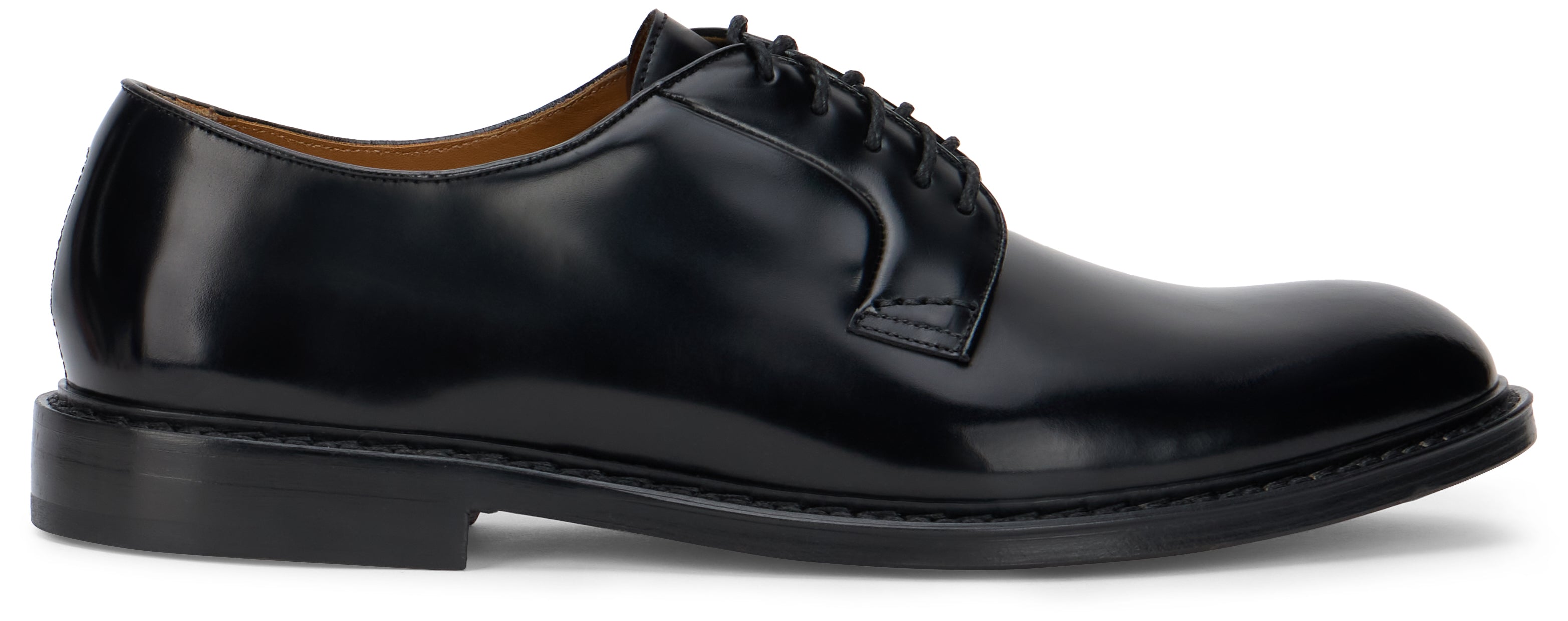 Doucal'S Polished Calfskin Oxford — Black, view 2