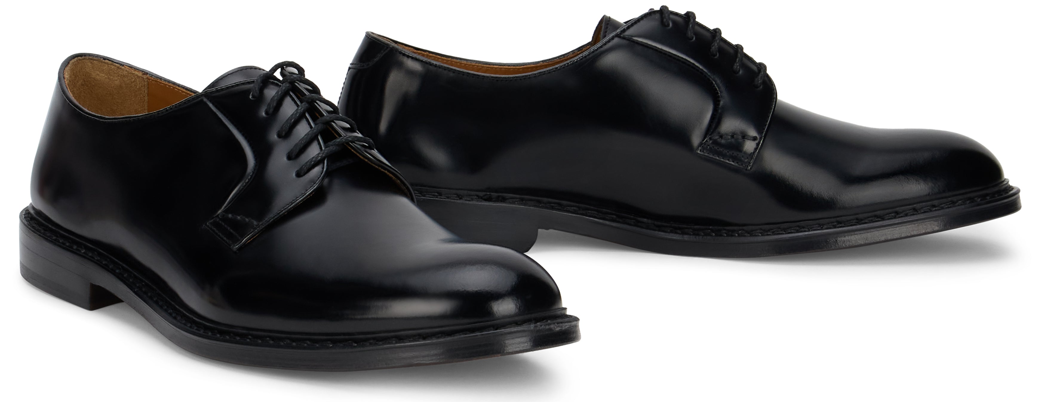 Doucal'S Polished Calfskin Oxford — Black, view 3