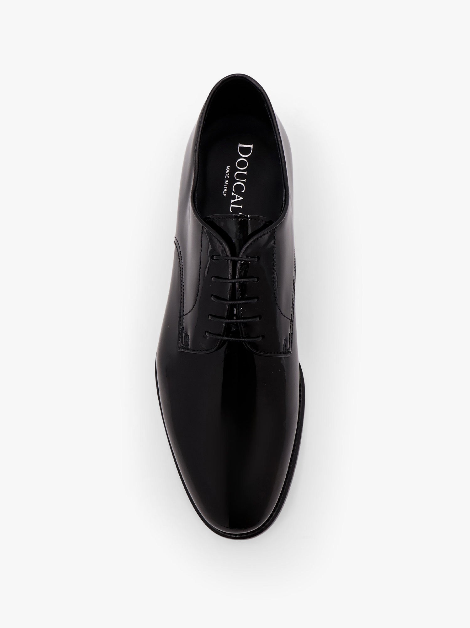 Doucal'S Patent Leather Lace-Up Oxford — Black, view 4