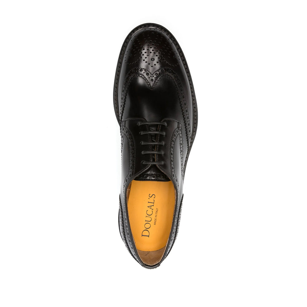 Doucal'S Perforated Calfskin Oxford — Brown, view 3