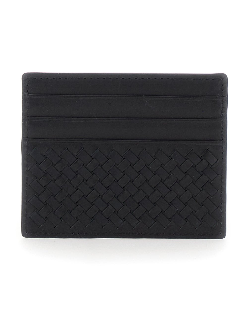 Dragon Diffusion Woven Calfskin Card Case — Black, view 2
