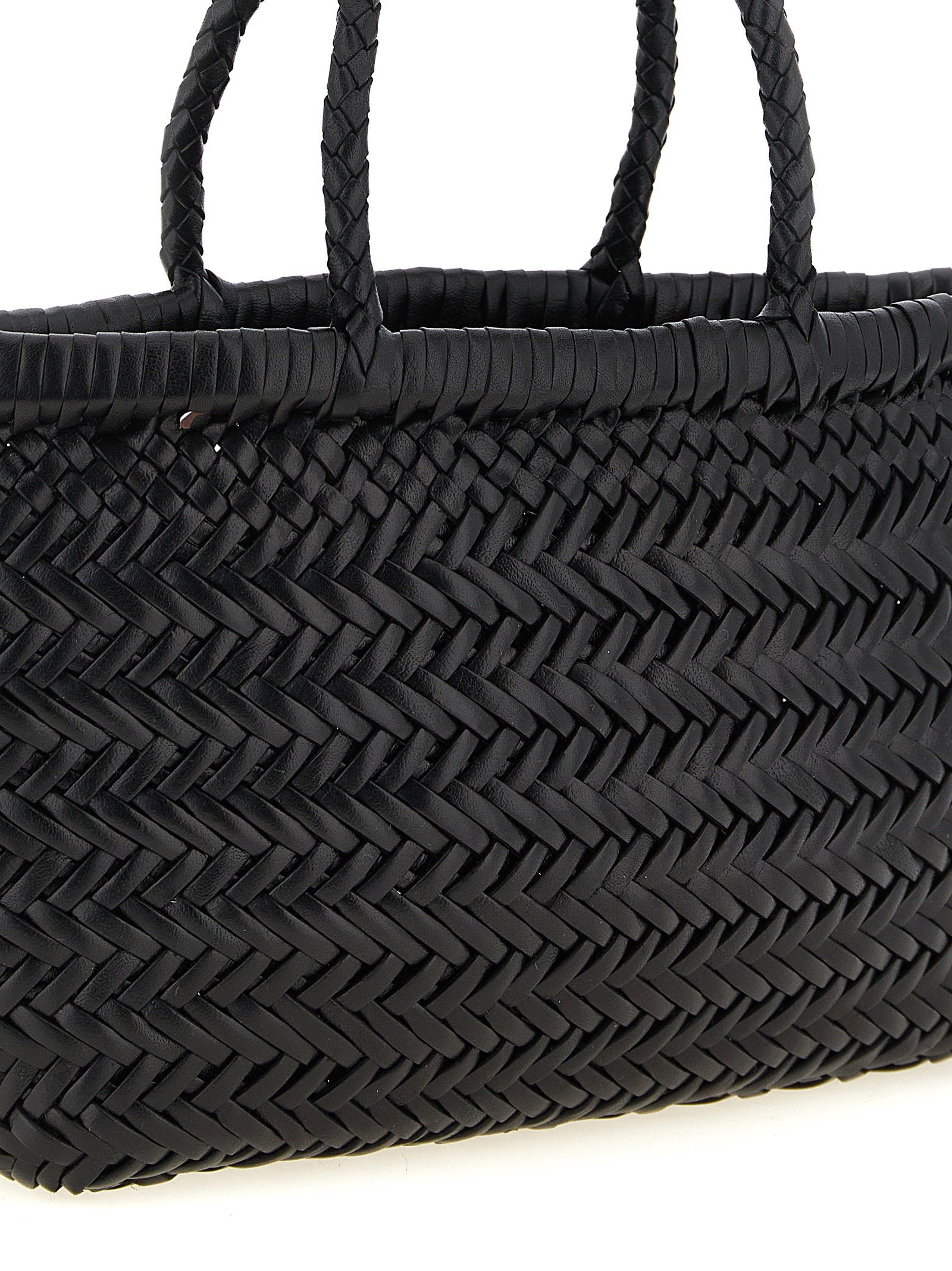 Dragon Diffusion Hand-Woven Buffalo Leather Mini Bag — Black, view 3