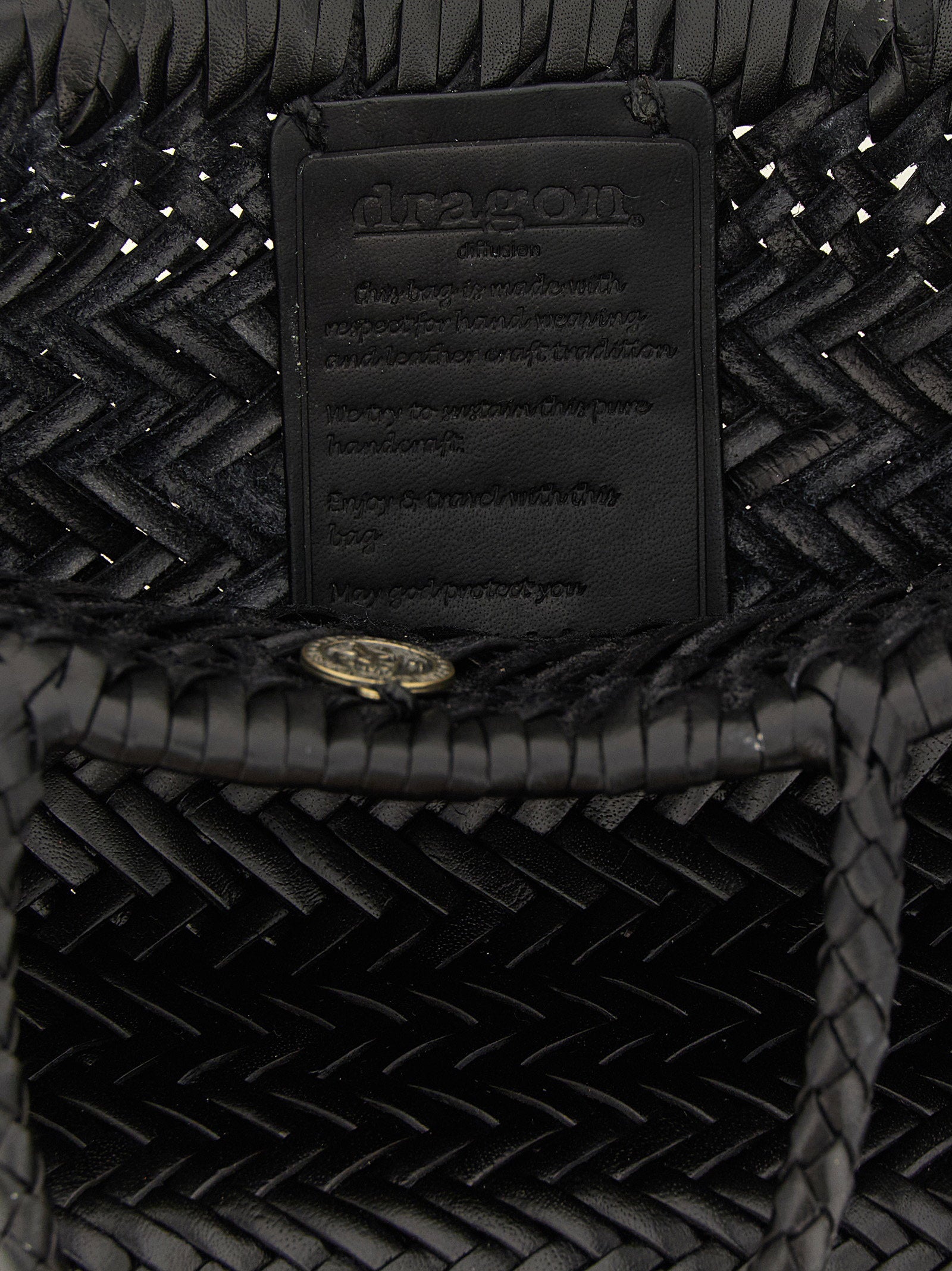 Dragon Diffusion Hand-Woven Buffalo Leather Mini Bag — Black, view 4