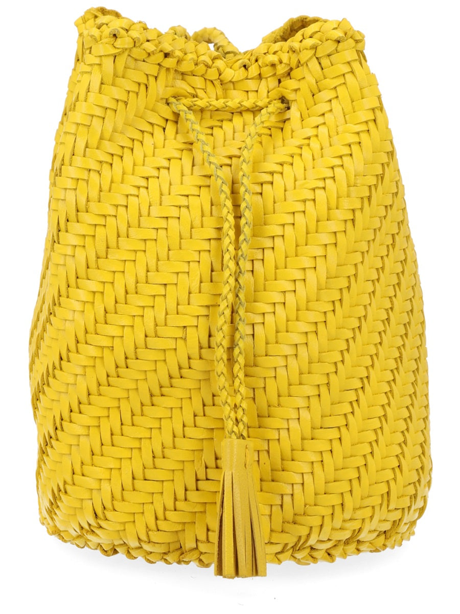 Dragon Diffusion Pompom Double Shoulder Bag — Yellow by Dragon Diffusion