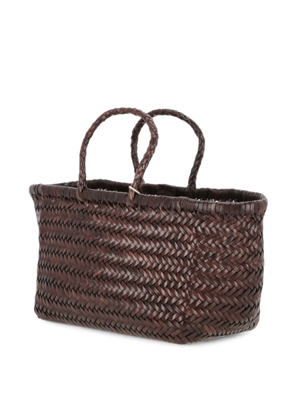 Dragon Diffusion Woven Leather Tote Bag — Brown, view 2