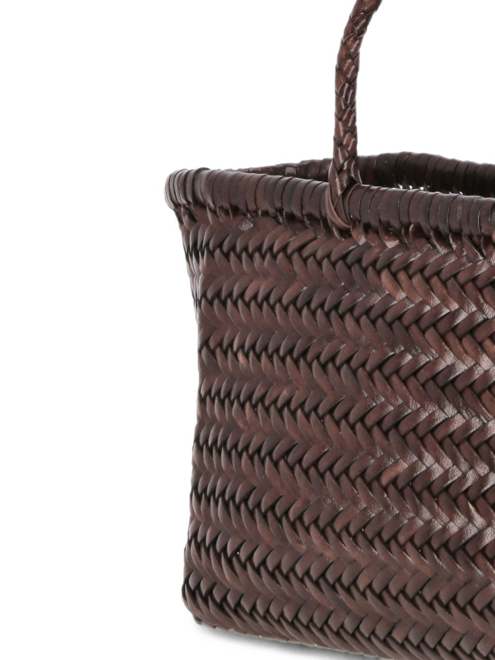 Dragon Diffusion Woven Leather Tote Bag — Brown, view 3