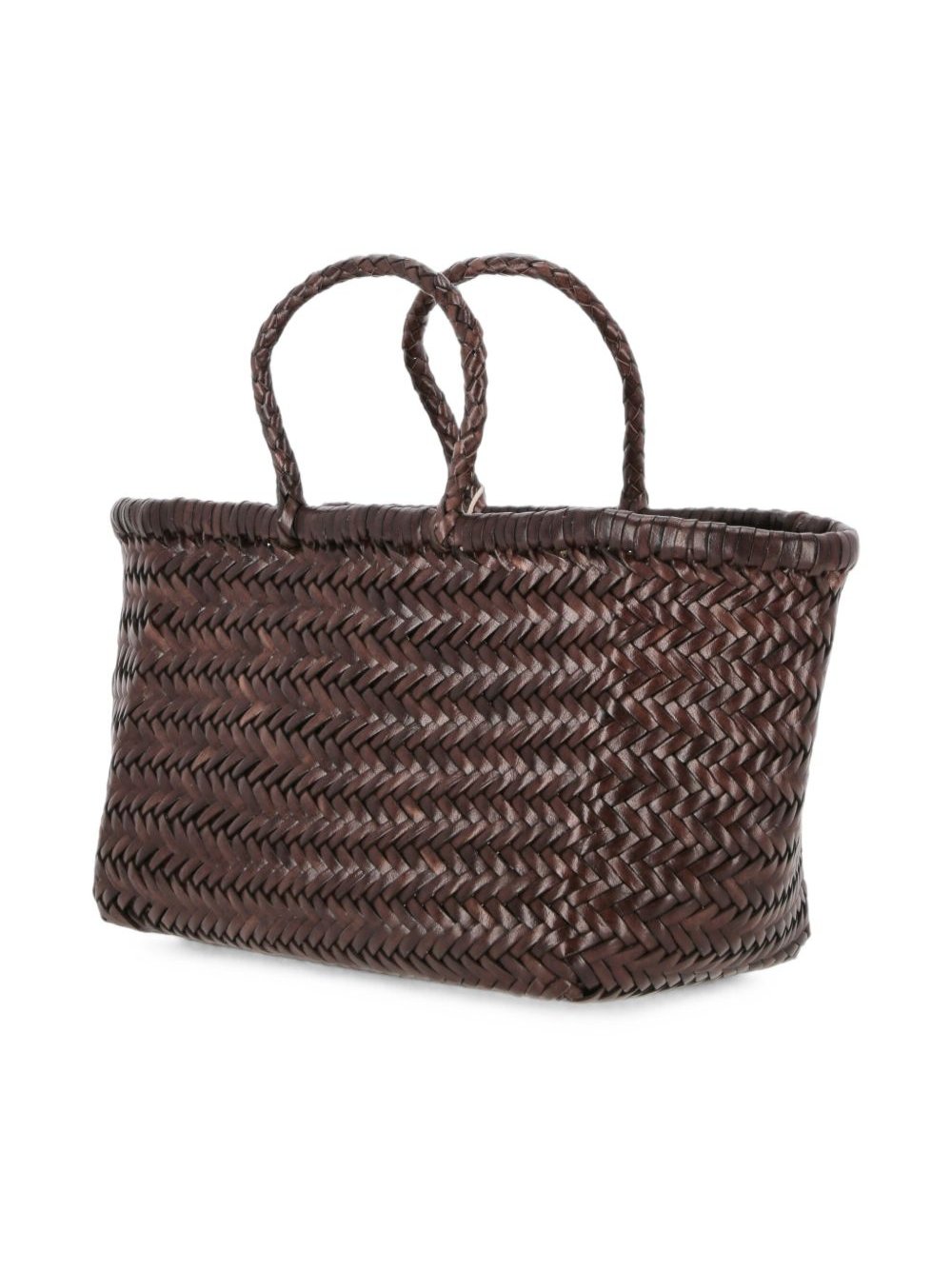 Dragon Diffusion Woven Leather Tote Bag — Brown, view 4
