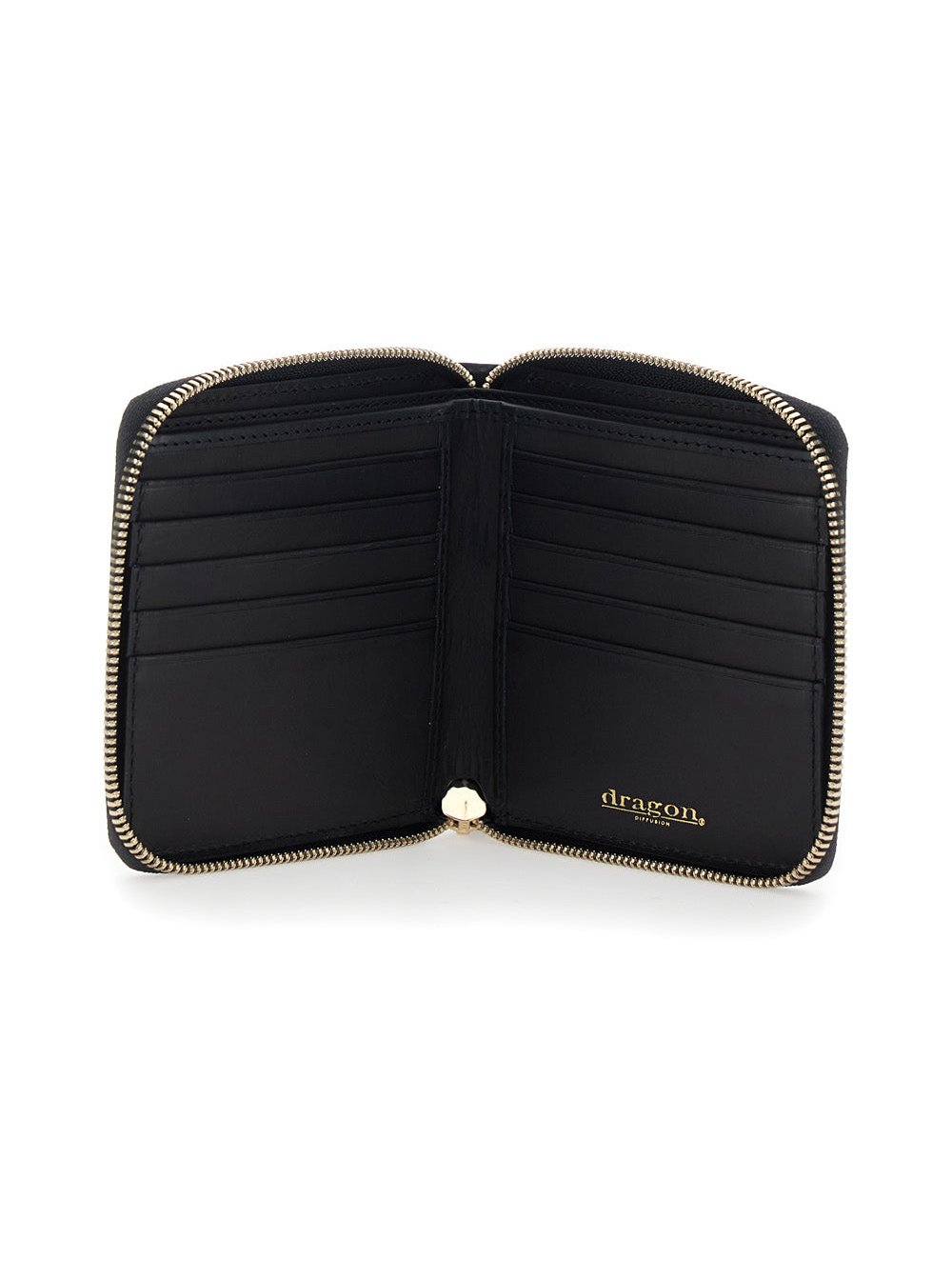 Dragon Diffusion Woven Leather Wallet — Black, view 3