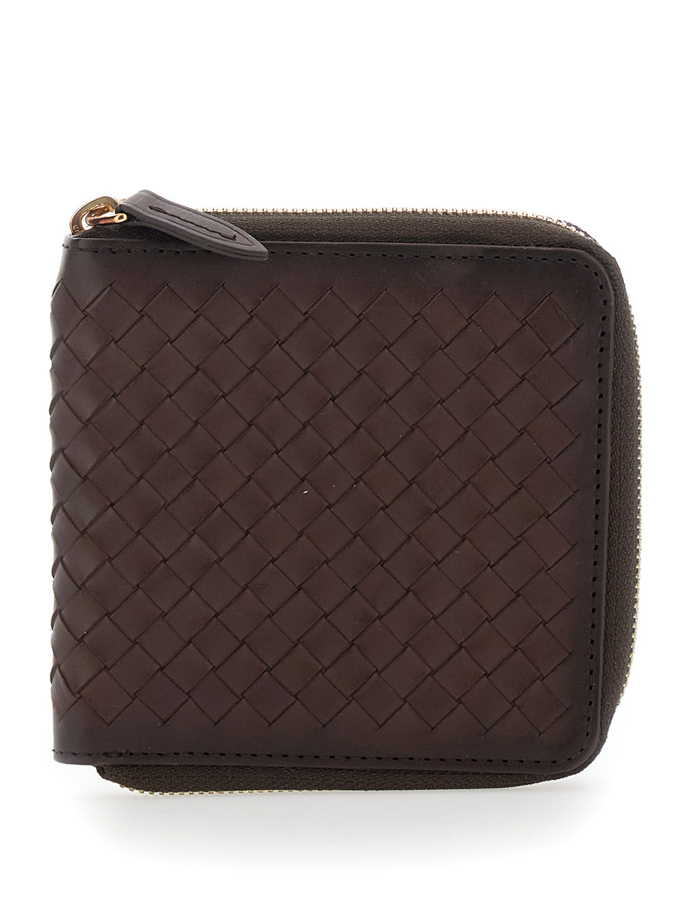 Dragon Diffusion Intrecciato Woven Leather Wallet — Brown by Dragon Diffusion