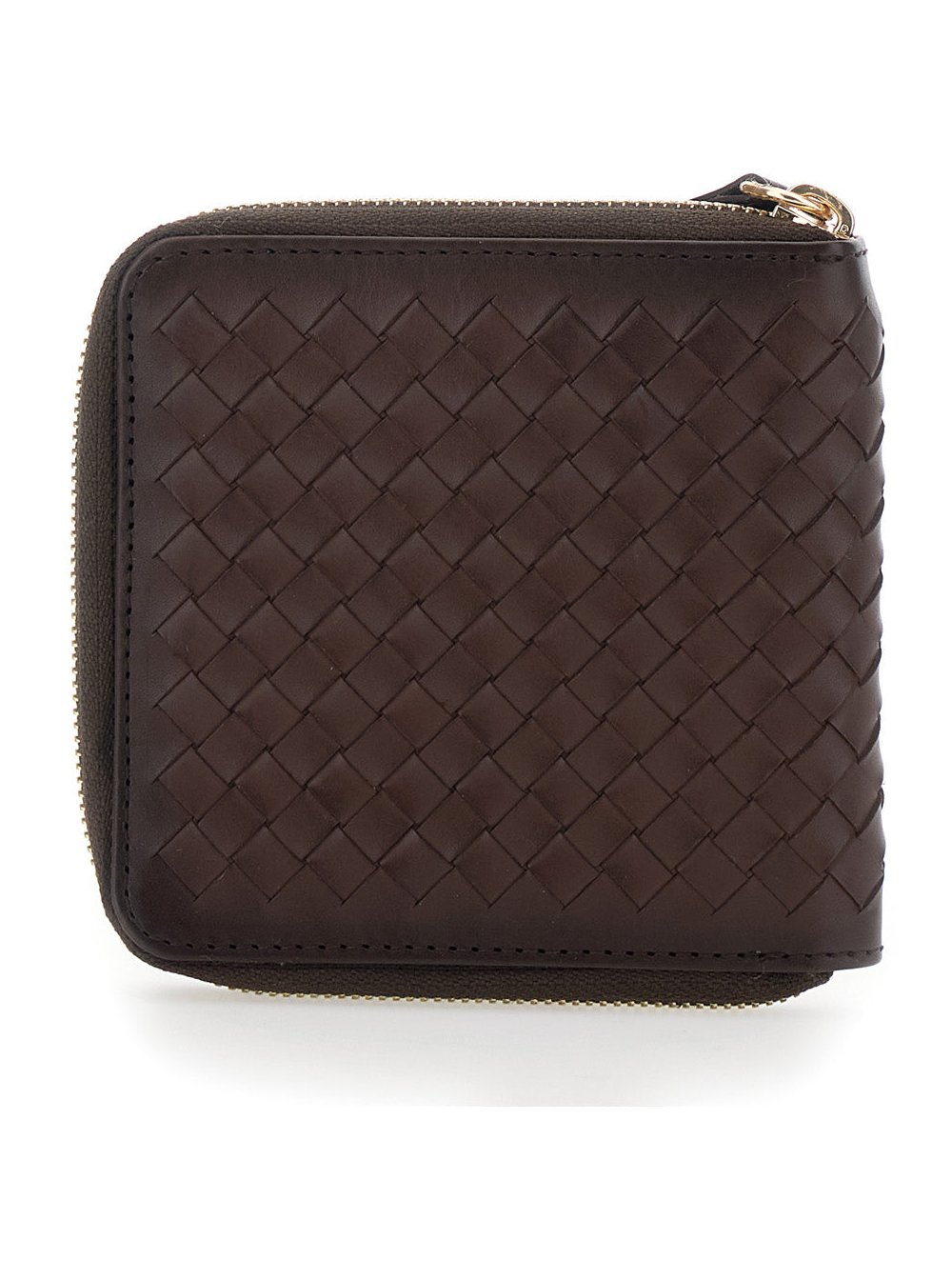 Dragon Diffusion Intrecciato Woven Leather Wallet — Brown, view 2