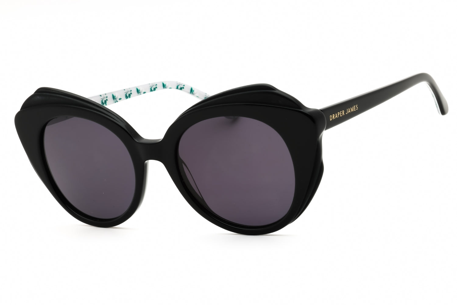 Draper James DJ7022 Oversized Round Acetate Sunglasses — Black by Draper James