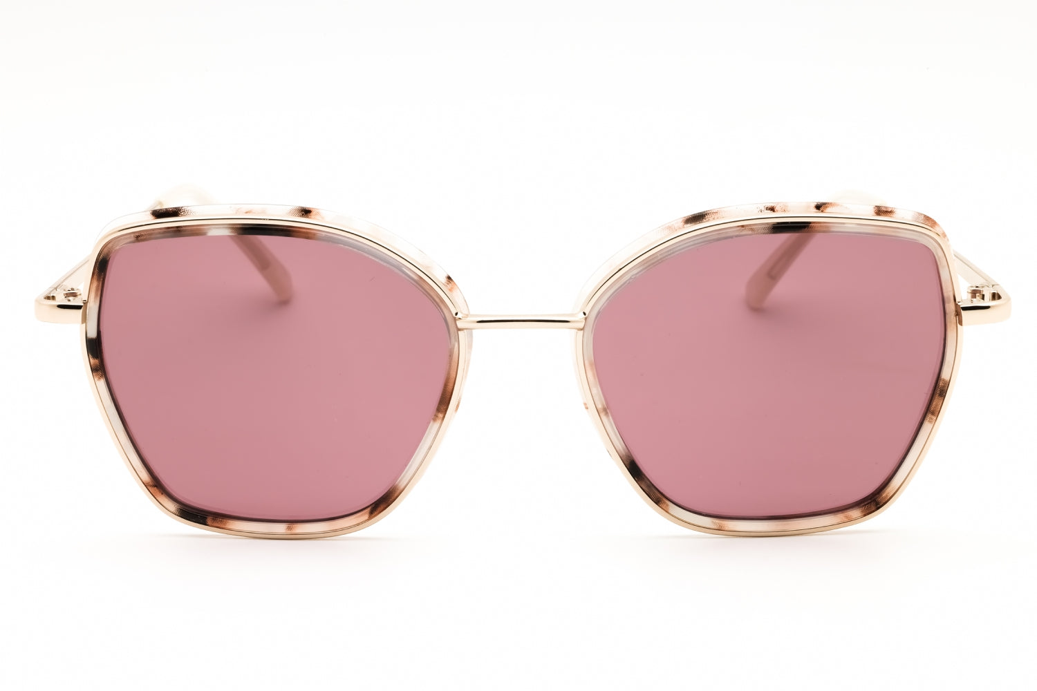 Draper James DJ9037 Round Pink-Lens Sunglasses — Brown, view 2