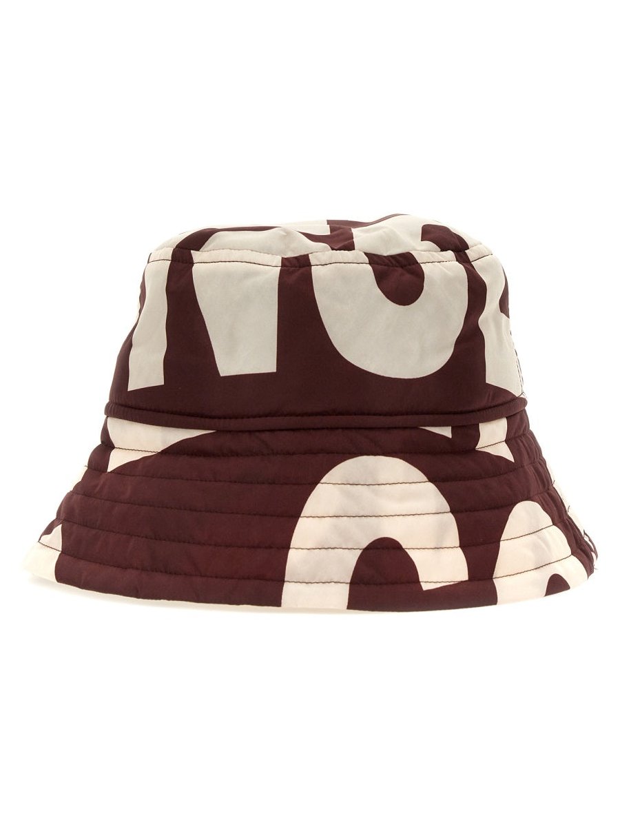 Dries Van Noten 029500_6096358 Logo-Patterned Bucket Hat — Bordeaux by Dries Van Noten