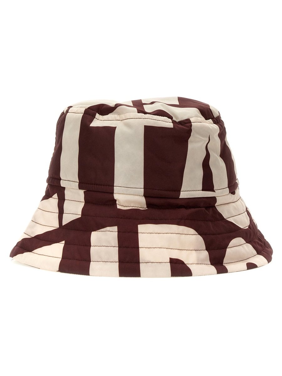 Dries Van Noten 029500_6096358 Logo-Patterned Bucket Hat — Bordeaux, view 2