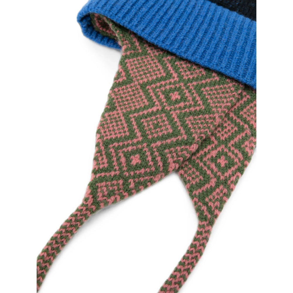Dries Van Noten 4707 Argyle-Patterned Cotton Bucket Hat — Blue, view 3
