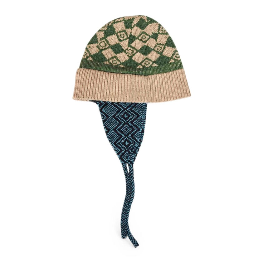 Dries Van Noten 4707 Wool Jacquard Knit Winter Hat, view 2