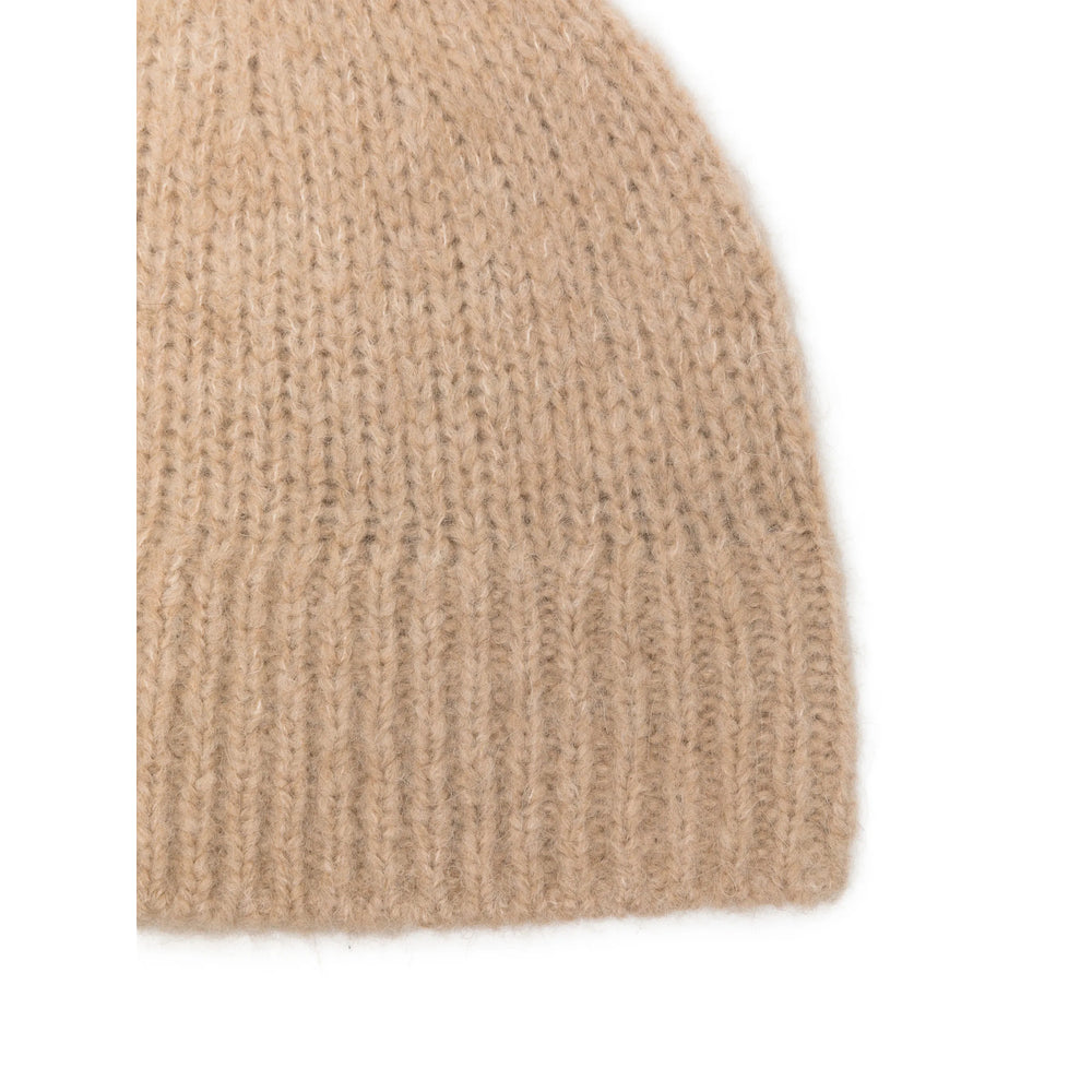 Dries Van Noten 4709 Ribbed Knit Alpaca-Merino Blend Beanie — Beige, view 2