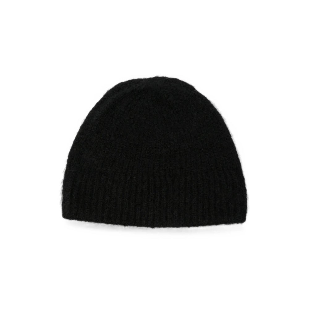 Dries Van Noten 4709 Alpaca-Merino Blend Ribbed Knit Beanie — Black by Dries Van Noten