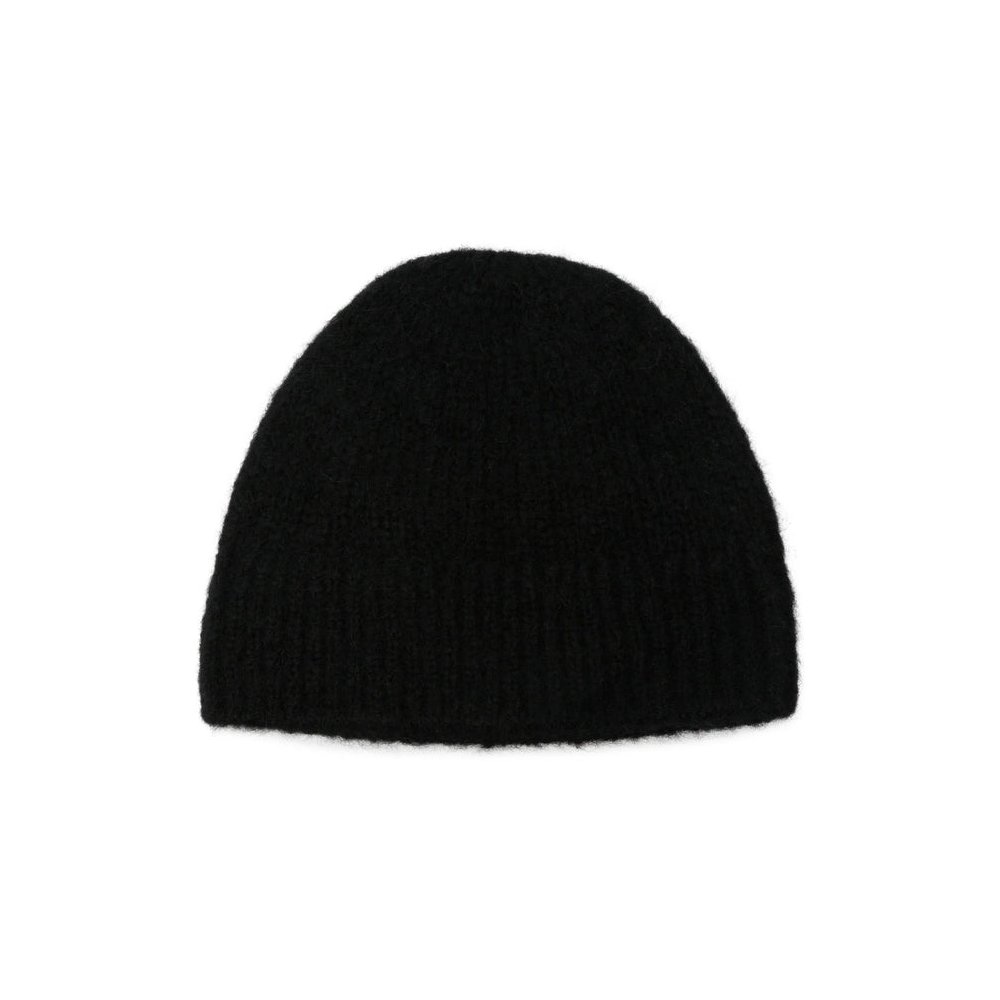 Dries Van Noten 4709 Alpaca-Merino Blend Ribbed Knit Beanie — Black, view 2