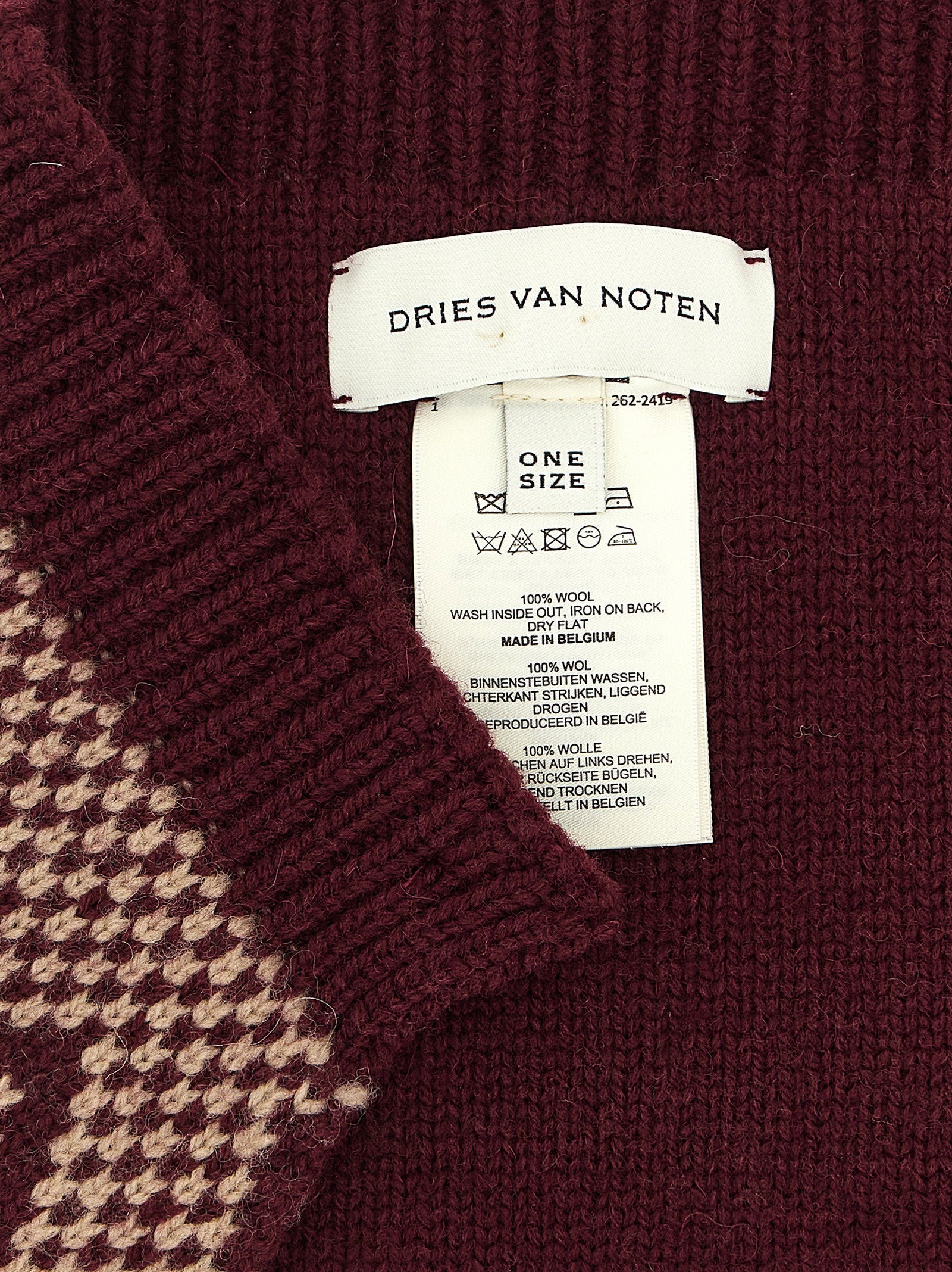 Dries Van Noten Martim Collar — Burgundy, view 3