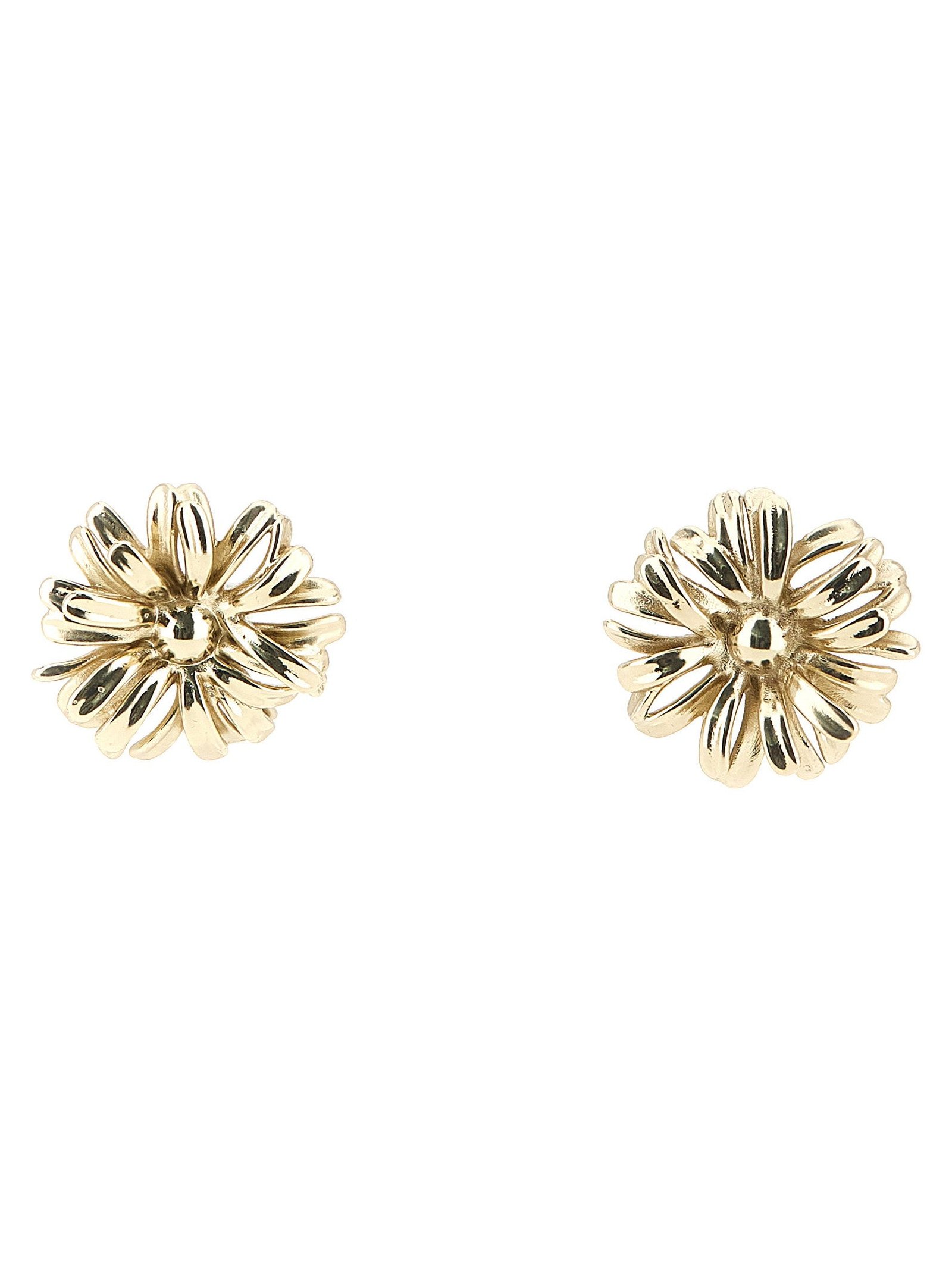 Dries Van Noten Sculptural Flower Earrings — Gold by Dries Van Noten