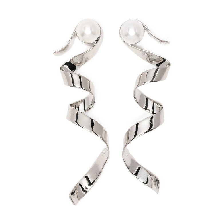 Dries Van Noten Spiral Detail Silver-Tone Earrings — Silver by Dries Van Noten