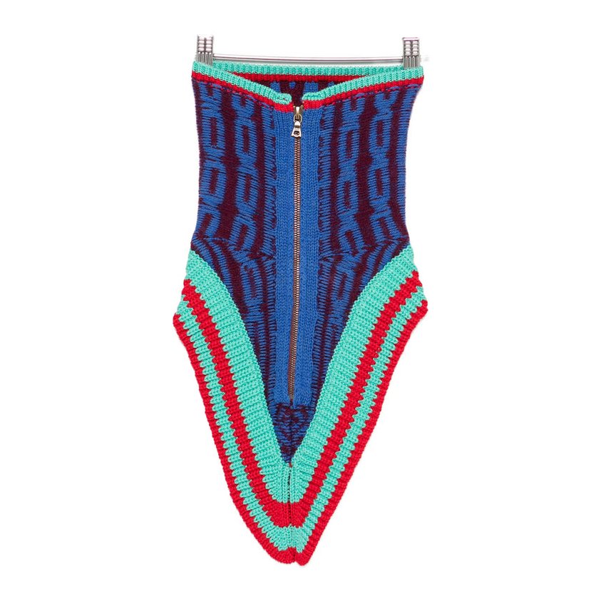 Dries Van Noten Knit Jacquard Scarf — Blue by Dries Van Noten