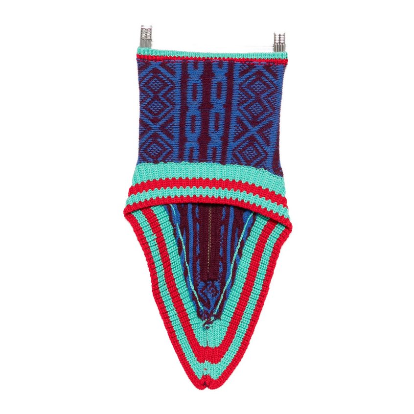 Dries Van Noten Knit Jacquard Scarf — Blue, view 2