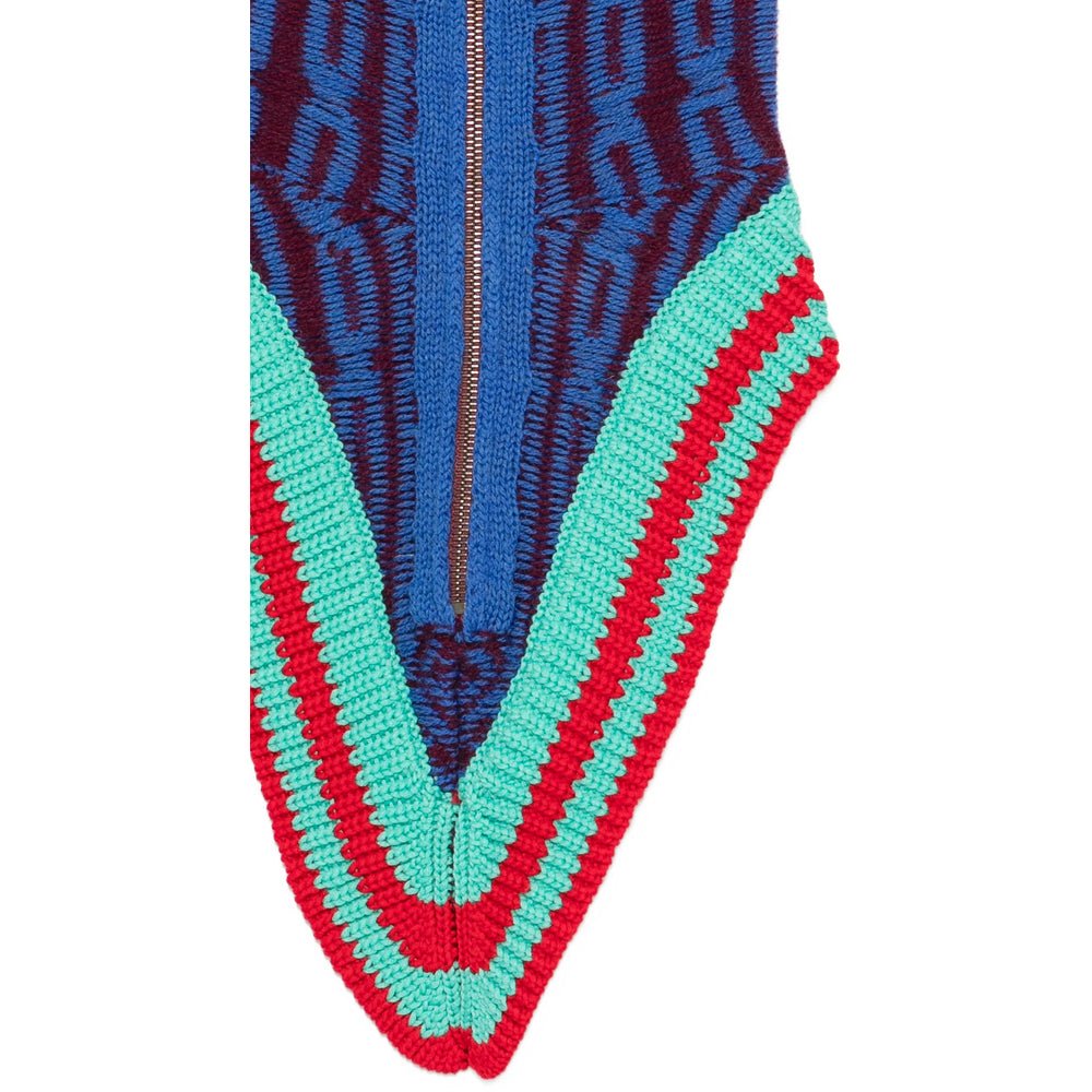 Dries Van Noten Knit Jacquard Scarf — Blue, view 3