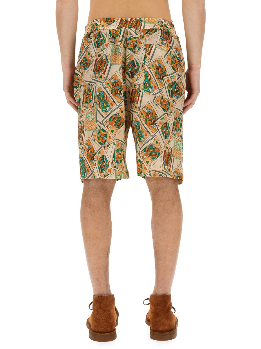 DrôLe De Monsieur Print Linen-Cotton Bermuda Shorts — Multicolor by Drole De Monsieur