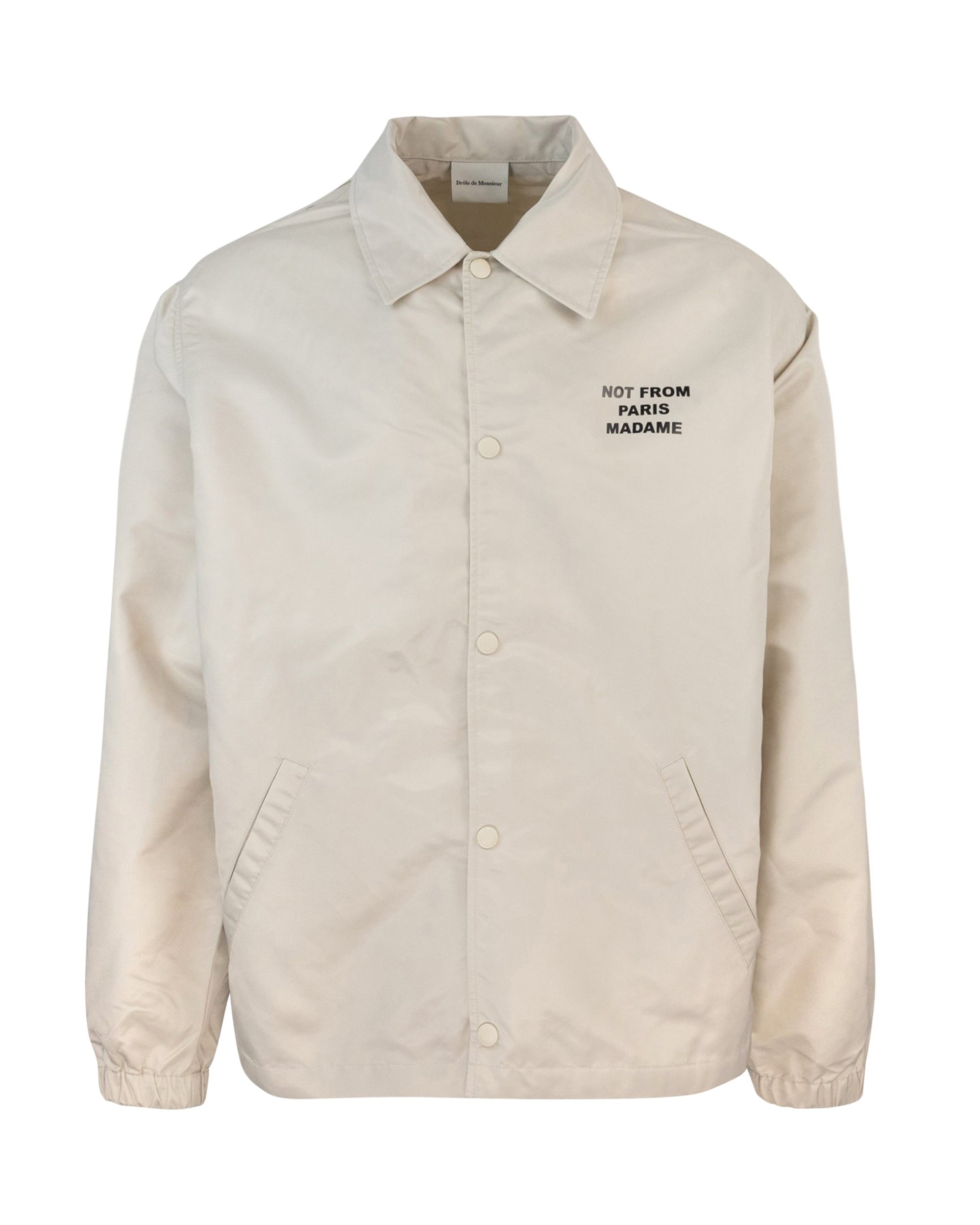 DrôLe De Monsieur Nylon Slogan Jacket — Beige by Drole De Monsieur