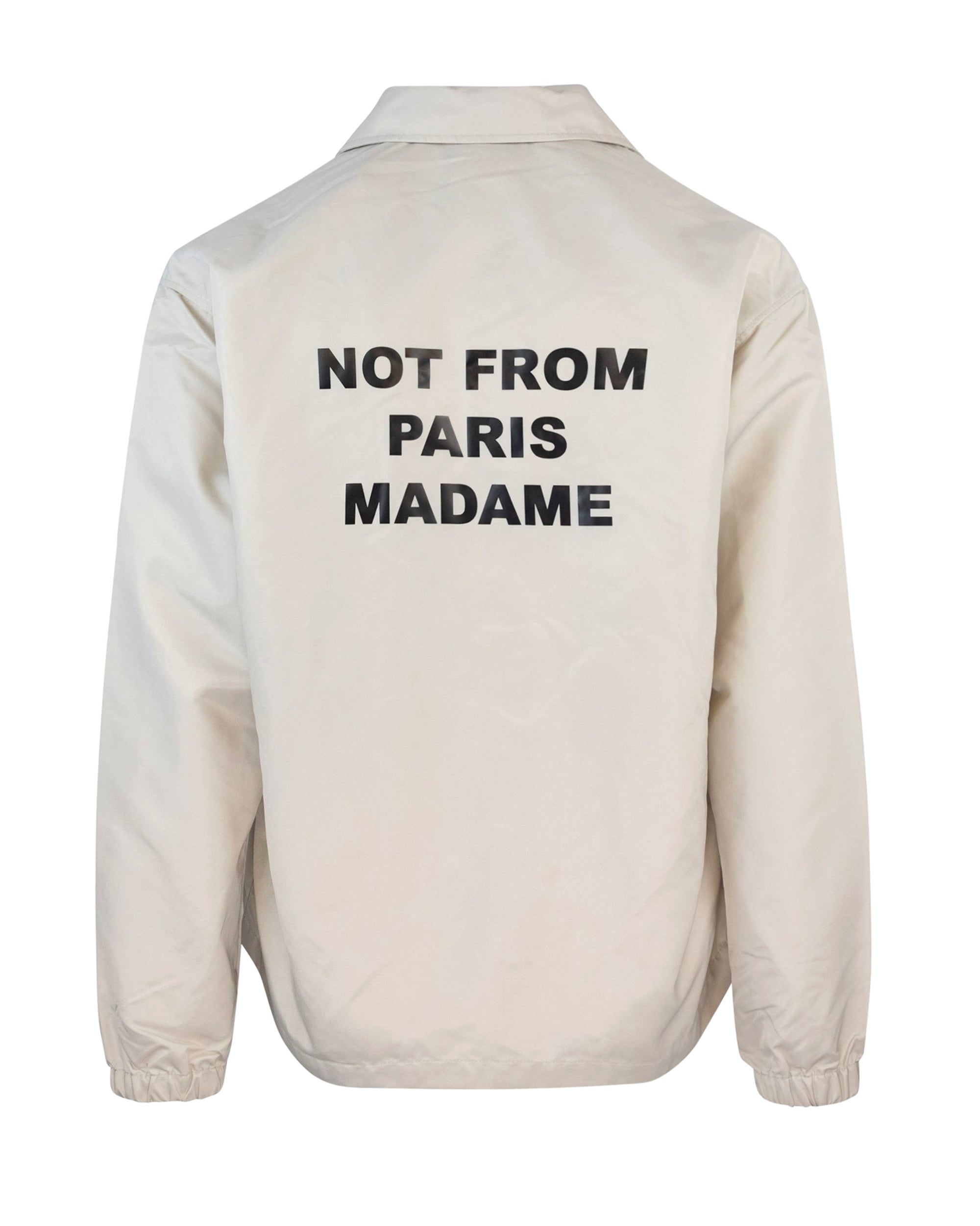 DrôLe De Monsieur Nylon Slogan Jacket — Beige, view 2
