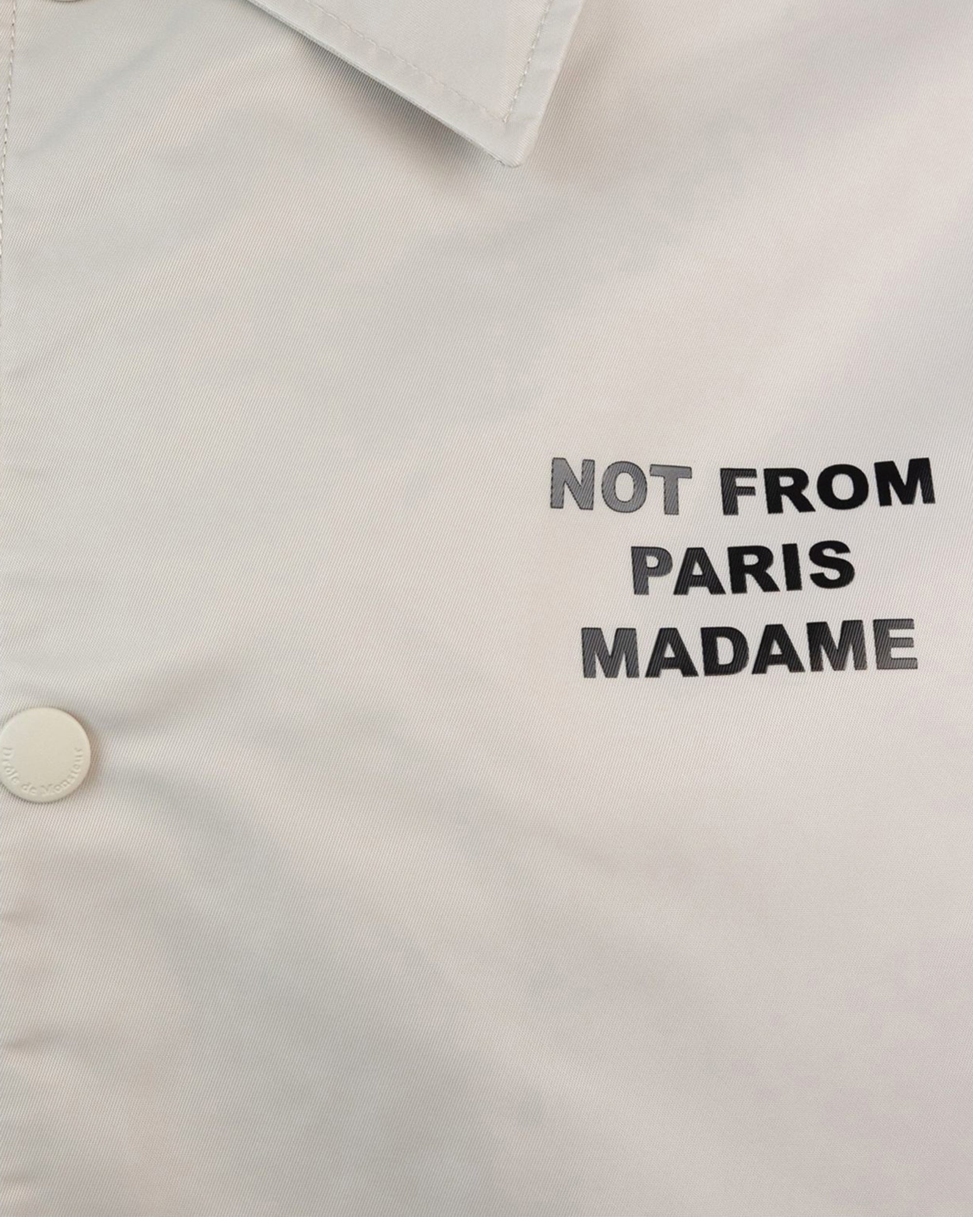 DrôLe De Monsieur Nylon Slogan Jacket — Beige, view 3