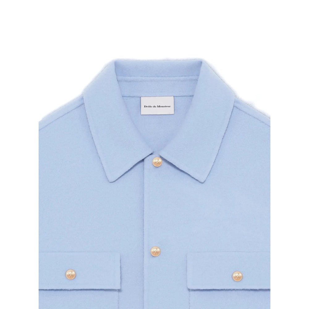 DrôLe De Monsieur Liblu Shirt Jacket — Blue, view 3