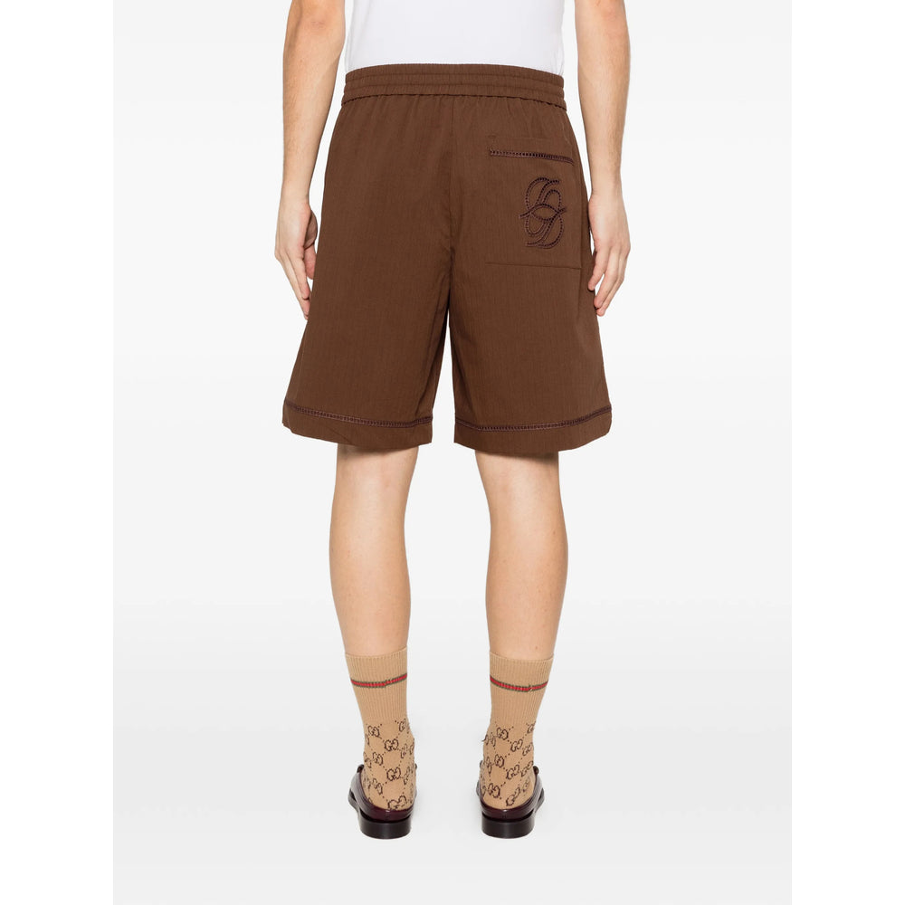 DrôLe De Monsieur Cotton-blend Shorts — Brown, view 2