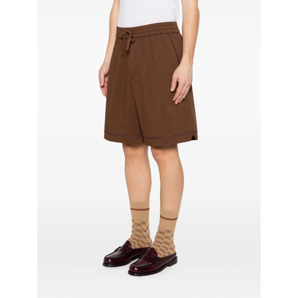 DrôLe De Monsieur Cotton-blend Shorts — Brown, view 5