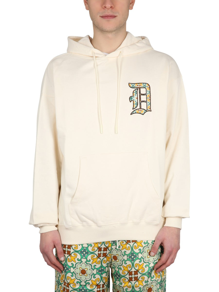 DrôLe De Monsieur Logo-Embroidered Hooded Sweatshirt — Beige by Drole De Monsieur