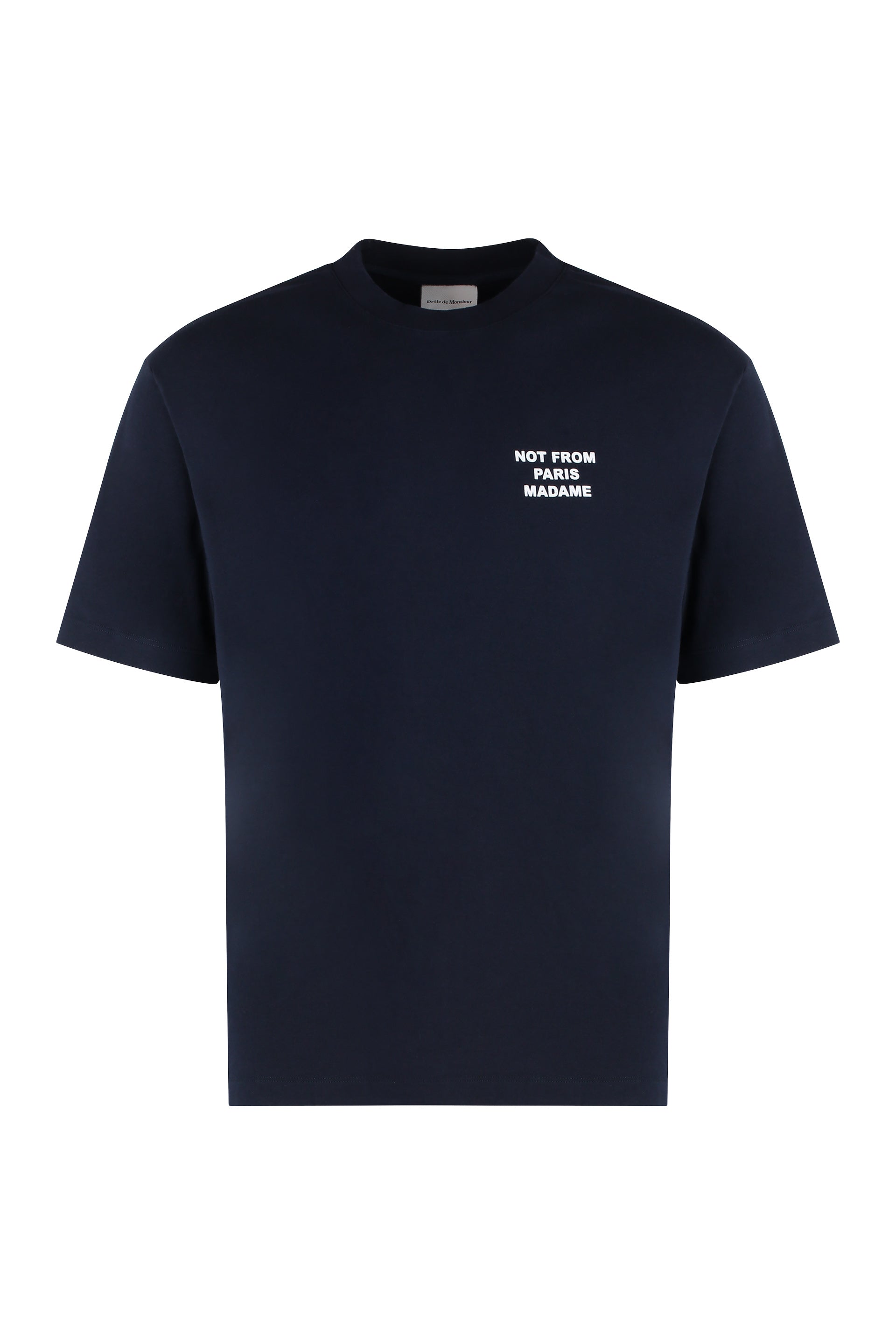 DrôLe De Monsieur Slogan-Print Cotton T-Shirt — Navy by Drole De Monsieur