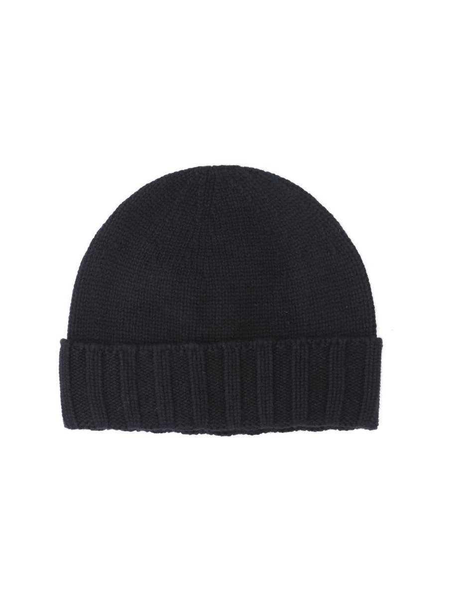 Drumohr D1K750 Cashmere Chunky Knit Beanie — Black by Drumohr